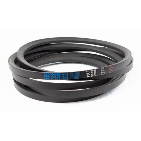 D&D 8V2500 Wedge V-Belt, 250 in Outside Length, 1 in Top Width, 7/8 in Thickness, 1 Ribs 8V2500